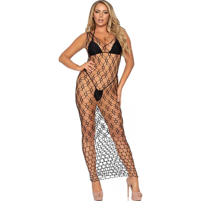 Anal Leg Avenue Lingerie Leg Avenue Hexi Net Maxi Dress Black UK 6 to 12 Anal Leg Avenue Lingerie Leg Avenue Hexi Net Maxi Dress Black UK 6 to 12