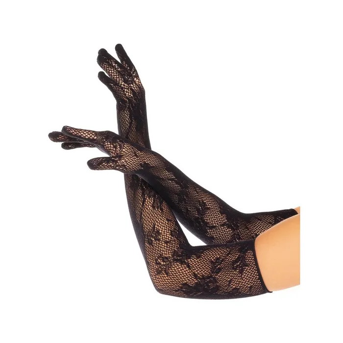 Anal Leg Avenue Lingerie Leg Avenue Opera Floral Gloves Black