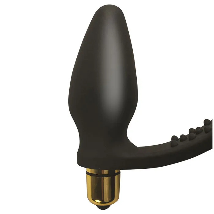 Anal So Luxe Rocks Off 7 Speed ROZen Cockring And Anal Plug Black
