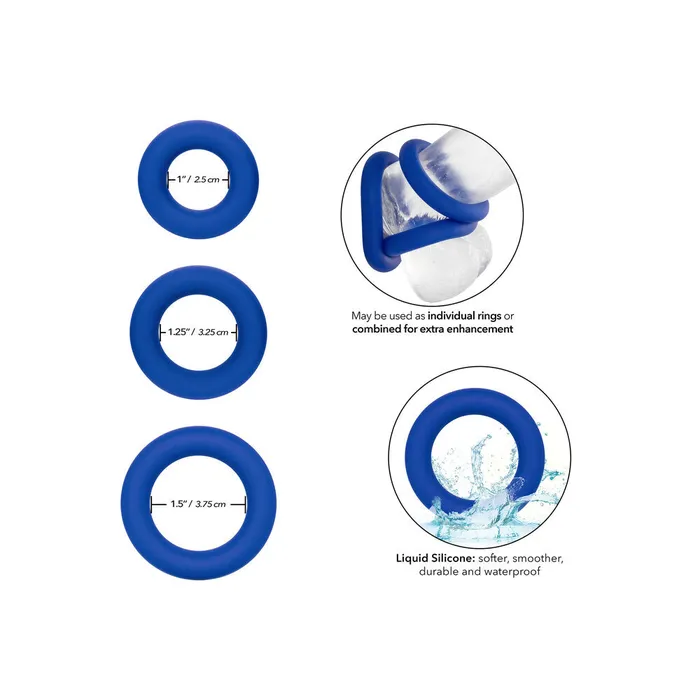 California Exotic Admiral Universal Cock Ring Set Blue Male Sex Toys California Exotic Admiral Universal Cock Ring Set Blue Male Sex Toys