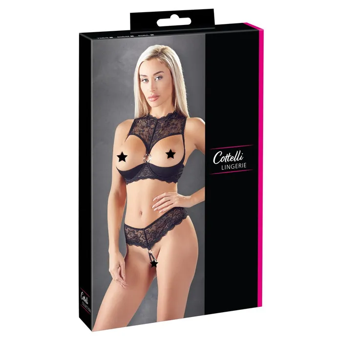 Cottelli Shelf Bra and String Size 80bm Cottelli Collection Male Sex Toys Cottelli Shelf Bra and String Size 80bm Cottelli Collection Male Sex Toys
