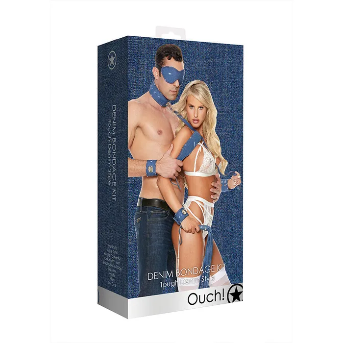 Couples Ouch Tough Denim Style Bondage Kit Shots Toys Couples Ouch Tough Denim Style Bondage Kit Shots Toys