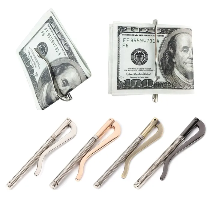DB Global Surplus Anal Metal Bifold Money Clip Bar Wallet Replace Parts Spring Clamp Cash Holder High Quality 8x15cm BlackSilverBronzeGold Gifts