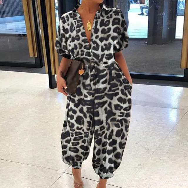 DB Global Surplus Male Sex Toys 2020 Sexy VNeck Button LaceUp Jumpsuit Summer Short Sleeve Loose Playsuit Overalls Women Elegant Leopard Print Pocket Rompers DB Global Surplus Male Sex Toys 2020 Sexy VNeck Button LaceUp Jumpsuit Summer Short Sleeve Loose Playsuit Overalls Women Elegant Leopard Print Pocket Rompers