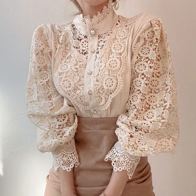 DB Global Surplus Petal Sleeve Stand Collar Hollow Out Flower Lace Patchwork Shirt Femme Blusas Allmatch Women Lace Blouse Button White Top 12419 Male Sex Toys DB Global Surplus Petal Sleeve Stand Collar Hollow Out Flower Lace Patchwork Shirt Femme Blusas Allmatch Women Lace Blouse Button White Top 12419 Male Sex Toys