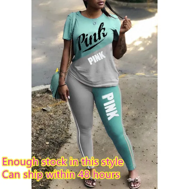 DB Global Surplus Plus Size Casual 2 Piece Sets Womens Suit Tracksuits Set Pink Letter Print Plus Size Sweatsuit 3XL Top And Skinny Pants 2pcs Outfits DB Global Surplus Plus Size Casual 2 Piece Sets Womens Suit Tracksuits Set Pink Letter Print Plus Size Sweatsuit 3XL Top And Skinny Pants 2pcs Outfits