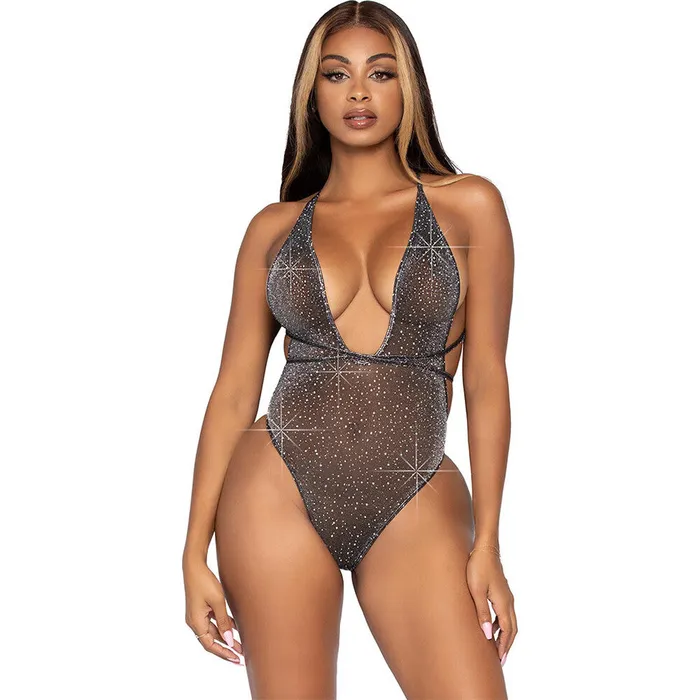 Dildos Leg Avenue Lingerie Leg Avenue Lurex and Rhinestone Teddy UK 6 to 12