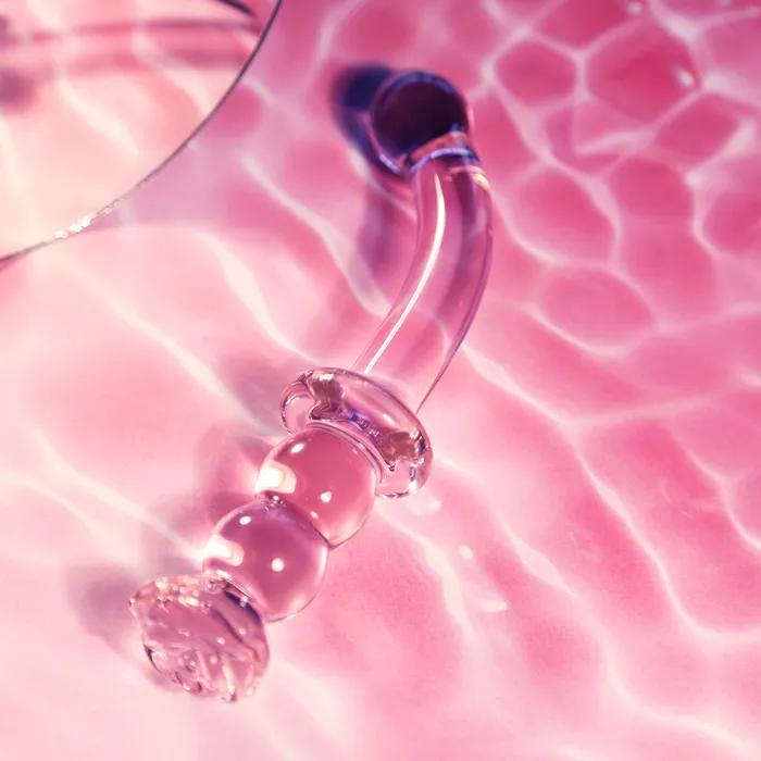 Dream Toys Dildos Glaze Glass Rosebud GSpot Dildo Dream Toys Dildos Glaze Glass Rosebud GSpot Dildo