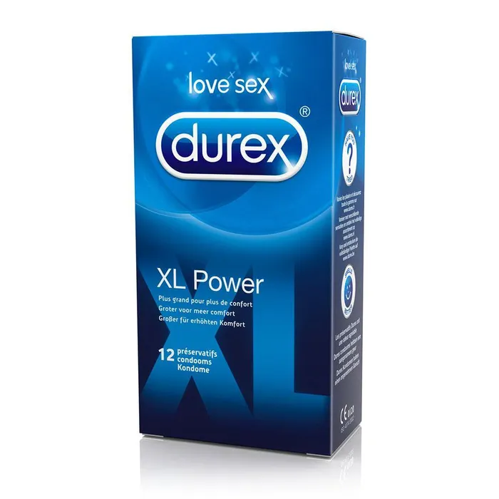 Durex XL Power Condoms 12 Pack Durex Condoms Male Sex Toys