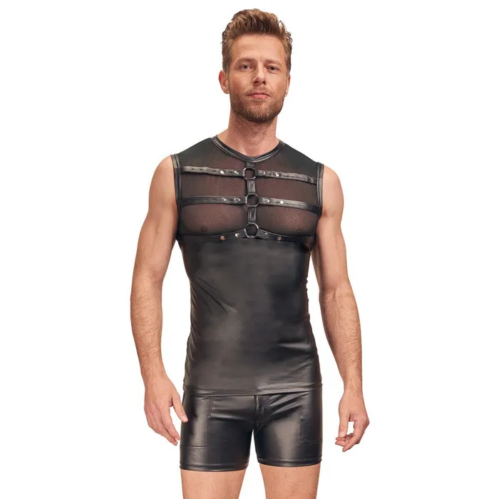 Female Sex Toys NEK Matte Look Shirt With Chest Harness Black Size Small NEK Female Sex Toys NEK Matte Look Shirt With Chest Harness Black Size Small NEK