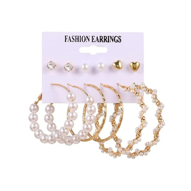 FNIO Women39s Earrings Set Pearl Earrings For Women Bohemian Fashion Jewelry 2020 Geometric Crystal Heart Stud Earrings DB Global Surplus Anal FNIO Women39s Earrings Set Pearl Earrings For Women Bohemian Fashion Jewelry 2020 Geometric Crystal Heart Stud Earrings DB Global Surplus Anal