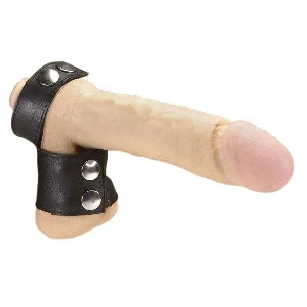Leather Cock Ring With Ball Clip Rimba Male Sex Toys