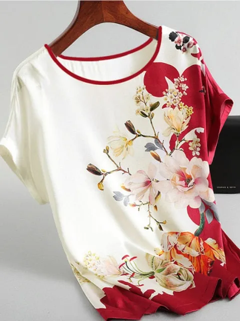 Male Sex Toys DB Global Surplus Fashion Floral Print Blouse Pullover Ladies Silk Satin Blouses Plus Size Batwing Sleeve Vintage Print Casual Short Sleeve Tops Male Sex Toys DB Global Surplus Fashion Floral Print Blouse Pullover Ladies Silk Satin Blouses Plus Size Batwing Sleeve Vintage Print Casual Short Sleeve Tops