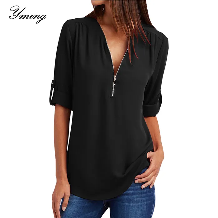 Male Sex Toys DB Global Surplus YMING Fashion Ladies Top Zipper Chiffon Top Office Casual Ladies Top Summer Ladies Top Long Sleeve Shirt Solid Color Blusas Male Sex Toys DB Global Surplus YMING Fashion Ladies Top Zipper Chiffon Top Office Casual Ladies Top Summer Ladies Top Long Sleeve Shirt Solid Color Blusas