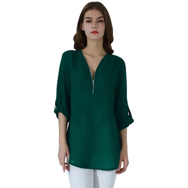 Male Sex Toys DB Global Surplus YMING Fashion Ladies Top Zipper Chiffon Top Office Casual Ladies Top Summer Ladies Top Long Sleeve Shirt Solid Color Blusas Male Sex Toys DB Global Surplus YMING Fashion Ladies Top Zipper Chiffon Top Office Casual Ladies Top Summer Ladies Top Long Sleeve Shirt Solid Color Blusas