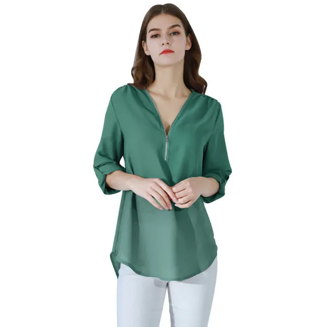 Male Sex Toys DB Global Surplus YMING Fashion Ladies Top Zipper Chiffon Top Office Casual Ladies Top Summer Ladies Top Long Sleeve Shirt Solid Color Blusas Male Sex Toys DB Global Surplus YMING Fashion Ladies Top Zipper Chiffon Top Office Casual Ladies Top Summer Ladies Top Long Sleeve Shirt Solid Color Blusas
