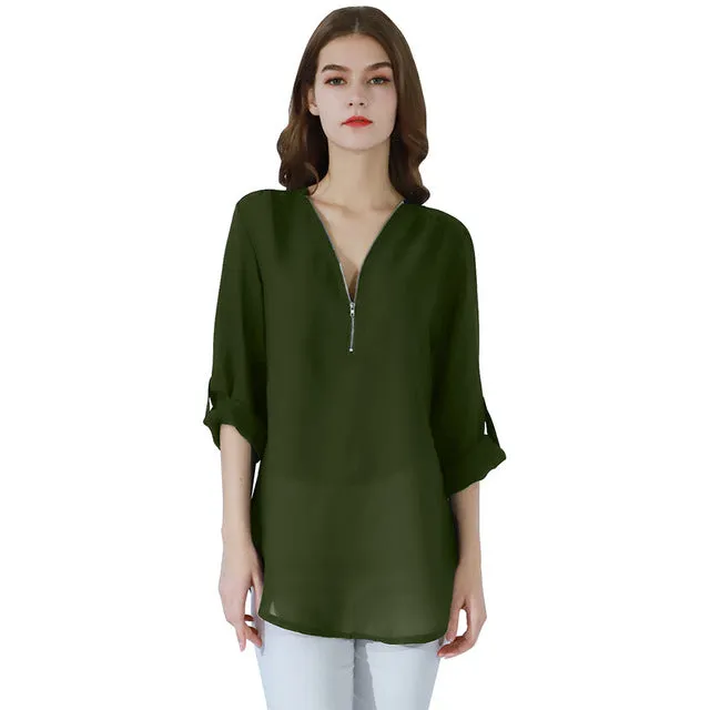Male Sex Toys DB Global Surplus YMING Fashion Ladies Top Zipper Chiffon Top Office Casual Ladies Top Summer Ladies Top Long Sleeve Shirt Solid Color Blusas Male Sex Toys DB Global Surplus YMING Fashion Ladies Top Zipper Chiffon Top Office Casual Ladies Top Summer Ladies Top Long Sleeve Shirt Solid Color Blusas