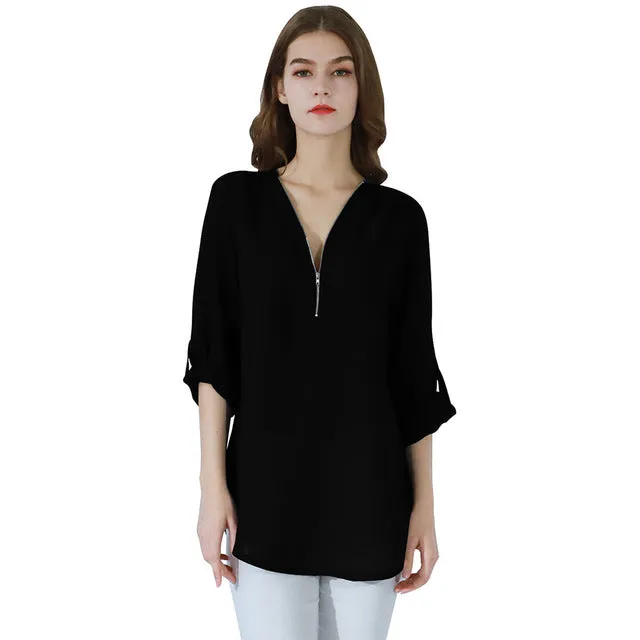 Male Sex Toys DB Global Surplus YMING Fashion Ladies Top Zipper Chiffon Top Office Casual Ladies Top Summer Ladies Top Long Sleeve Shirt Solid Color Blusas Male Sex Toys DB Global Surplus YMING Fashion Ladies Top Zipper Chiffon Top Office Casual Ladies Top Summer Ladies Top Long Sleeve Shirt Solid Color Blusas
