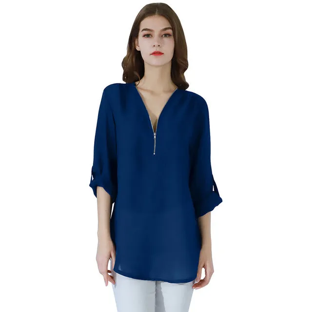 Male Sex Toys DB Global Surplus YMING Fashion Ladies Top Zipper Chiffon Top Office Casual Ladies Top Summer Ladies Top Long Sleeve Shirt Solid Color Blusas Male Sex Toys DB Global Surplus YMING Fashion Ladies Top Zipper Chiffon Top Office Casual Ladies Top Summer Ladies Top Long Sleeve Shirt Solid Color Blusas