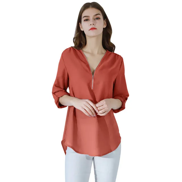 Male Sex Toys DB Global Surplus YMING Fashion Ladies Top Zipper Chiffon Top Office Casual Ladies Top Summer Ladies Top Long Sleeve Shirt Solid Color Blusas Male Sex Toys DB Global Surplus YMING Fashion Ladies Top Zipper Chiffon Top Office Casual Ladies Top Summer Ladies Top Long Sleeve Shirt Solid Color Blusas