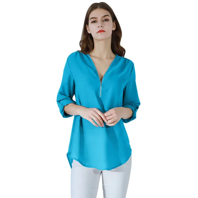 Male Sex Toys DB Global Surplus YMING Fashion Ladies Top Zipper Chiffon Top Office Casual Ladies Top Summer Ladies Top Long Sleeve Shirt Solid Color Blusas Male Sex Toys DB Global Surplus YMING Fashion Ladies Top Zipper Chiffon Top Office Casual Ladies Top Summer Ladies Top Long Sleeve Shirt Solid Color Blusas