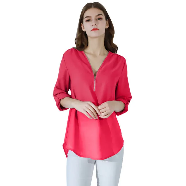 Male Sex Toys DB Global Surplus YMING Fashion Ladies Top Zipper Chiffon Top Office Casual Ladies Top Summer Ladies Top Long Sleeve Shirt Solid Color Blusas Male Sex Toys DB Global Surplus YMING Fashion Ladies Top Zipper Chiffon Top Office Casual Ladies Top Summer Ladies Top Long Sleeve Shirt Solid Color Blusas