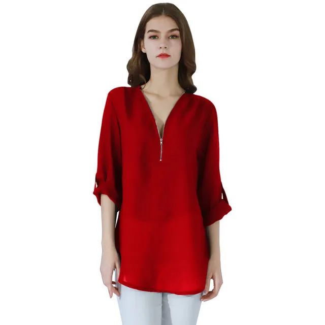 Male Sex Toys DB Global Surplus YMING Fashion Ladies Top Zipper Chiffon Top Office Casual Ladies Top Summer Ladies Top Long Sleeve Shirt Solid Color Blusas Male Sex Toys DB Global Surplus YMING Fashion Ladies Top Zipper Chiffon Top Office Casual Ladies Top Summer Ladies Top Long Sleeve Shirt Solid Color Blusas