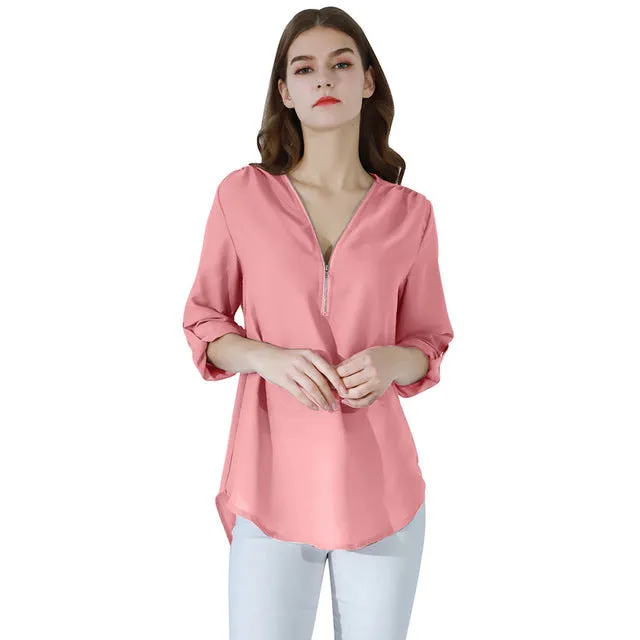 Male Sex Toys DB Global Surplus YMING Fashion Ladies Top Zipper Chiffon Top Office Casual Ladies Top Summer Ladies Top Long Sleeve Shirt Solid Color Blusas Male Sex Toys DB Global Surplus YMING Fashion Ladies Top Zipper Chiffon Top Office Casual Ladies Top Summer Ladies Top Long Sleeve Shirt Solid Color Blusas