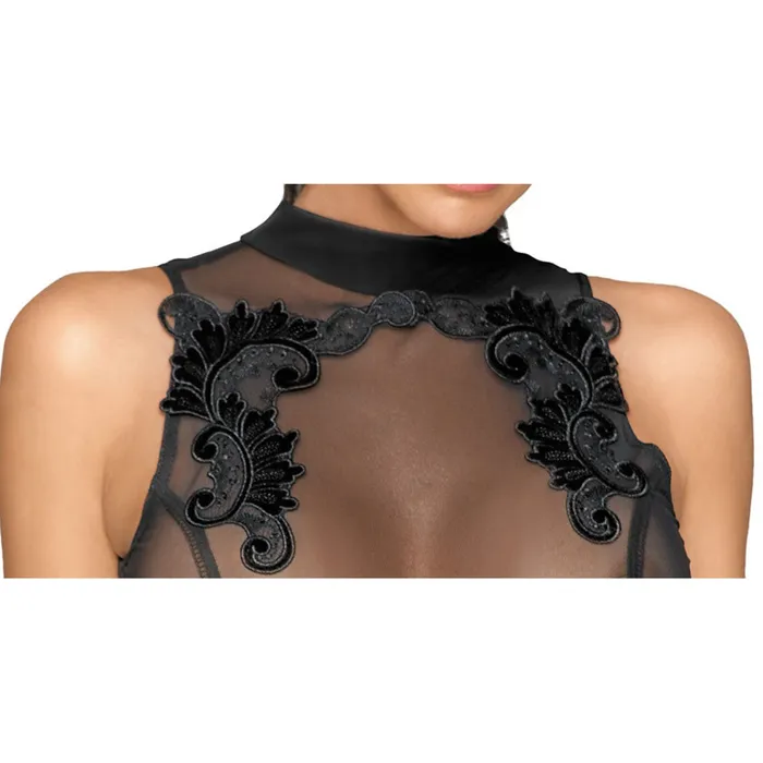Male Sex Toys Noir Noir Sheer and Wet Look Sleeveless Dress Size Large Male Sex Toys Noir Noir Sheer and Wet Look Sleeveless Dress Size Large