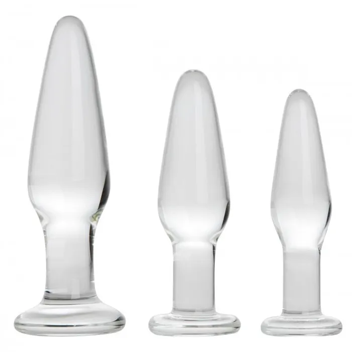 Male Sex Toys So Luxe Dosha 3 Piece Glass Anal Plug Kit
