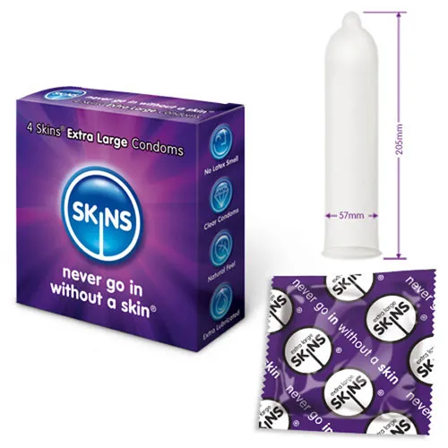 Male Sex Toys So Luxe Skins Condoms Extra Large 4 Pack
