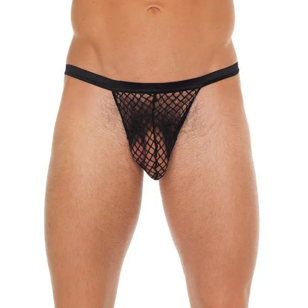 Mens Black GString With Black Net Pouch Rimba Anal Mens Black GString With Black Net Pouch Rimba Anal