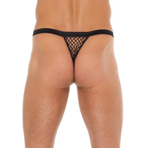 Mens Black GString With Black Net Pouch Rimba Anal Mens Black GString With Black Net Pouch Rimba Anal