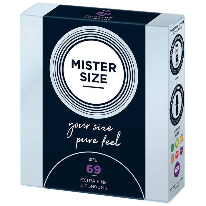 Mister Size 69mm Your Size Pure Feel Condoms 3 Pack Mister Size Male Sex Toys