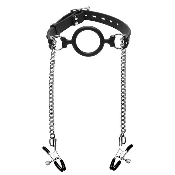 Mutiny Silicone O Ring Gag Plus Nipple Clamps Master Series Couples Mutiny Silicone O Ring Gag Plus Nipple Clamps Master Series Couples