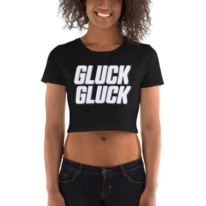 My Tiny Hole Vibrators Gluck Gluck Womens Crop Tee