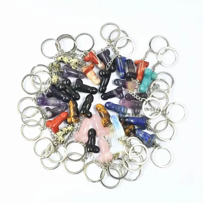 polished mixed color mini penis keychain OSensual Male Sex Toys