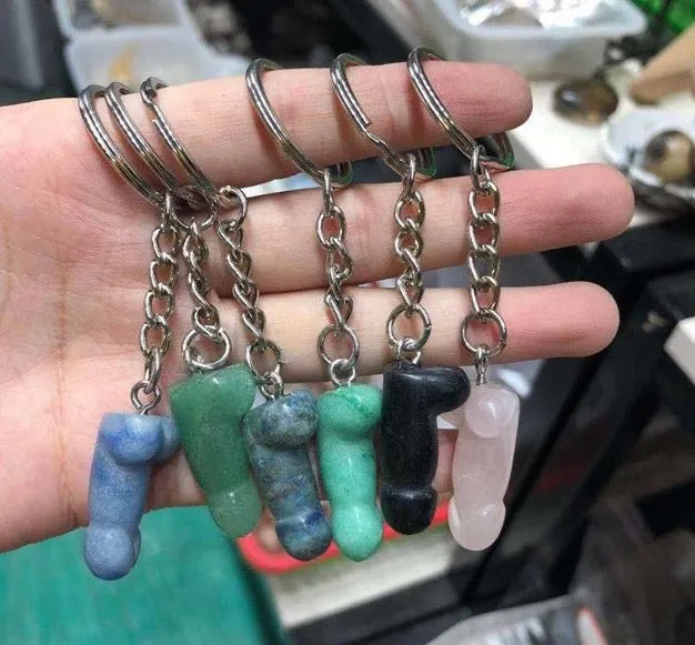 polished mixed color mini penis keychain OSensual Male Sex Toys