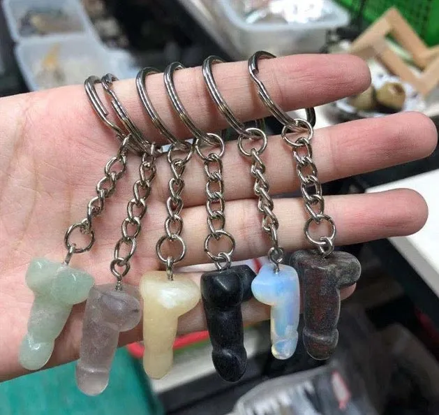 polished mixed color mini penis keychain OSensual Male Sex Toys