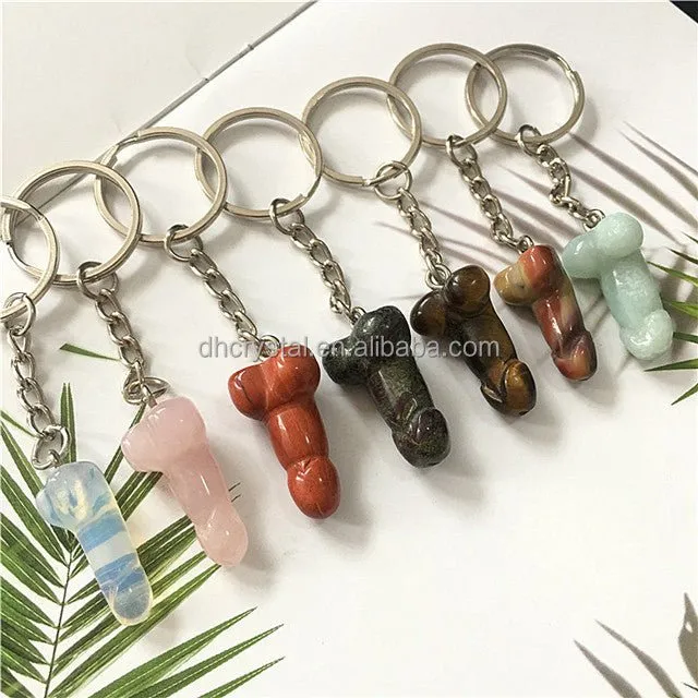 polished mixed color mini penis keychain OSensual Male Sex Toys