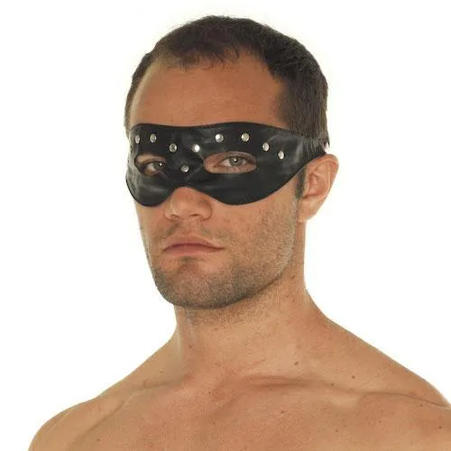 Restraints Rimba Leather Open Eye Mask With Rivets Restraints Rimba Leather Open Eye Mask With Rivets