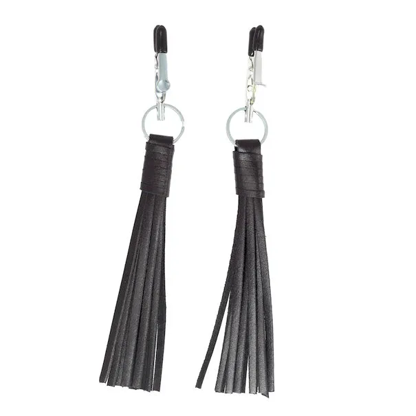 Restraints So Luxe Nipple Clamps With Black Leather Tassels