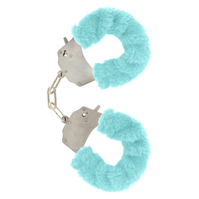 Restraints Toy Joy Sex Toys ToyJoy Furry Fun Wrist Cuffs Aqua