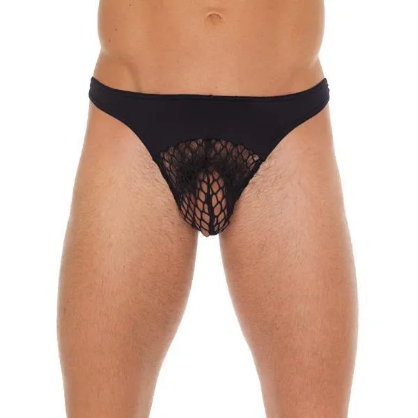 Rimba Anal Mens Black GString With A Net Pouch Rimba Anal Mens Black GString With A Net Pouch