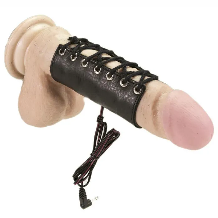 Rimba Electro Stimulation Leather Cock Sleeve Rimba Male Sex Toys