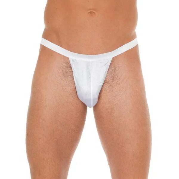 Rimba Male Sex Toys Mens White GString With Small White Pouch