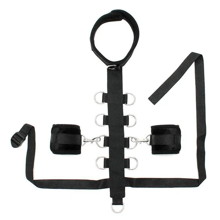 Rimba Restraints Black Padded Collar With Restraint Line And Cuffs