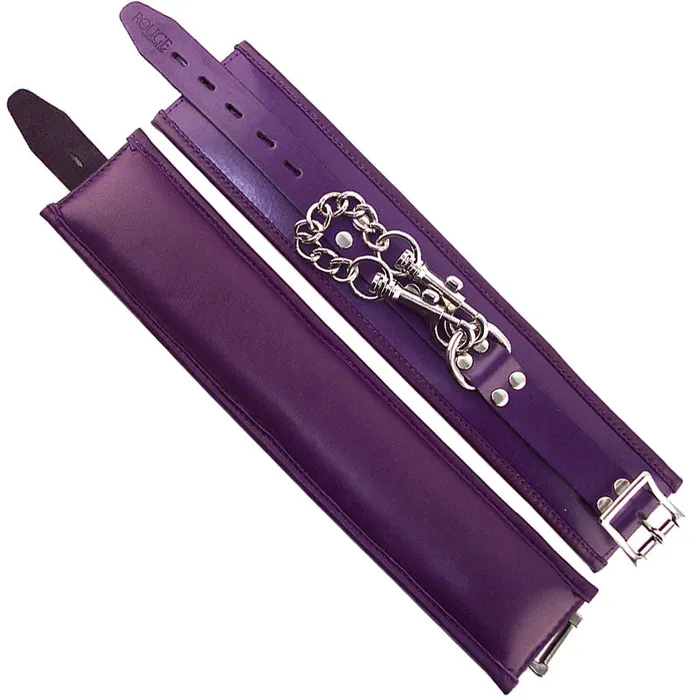 Rouge Garments Ankle Cuffs Padded Purple So Luxe Vibrators