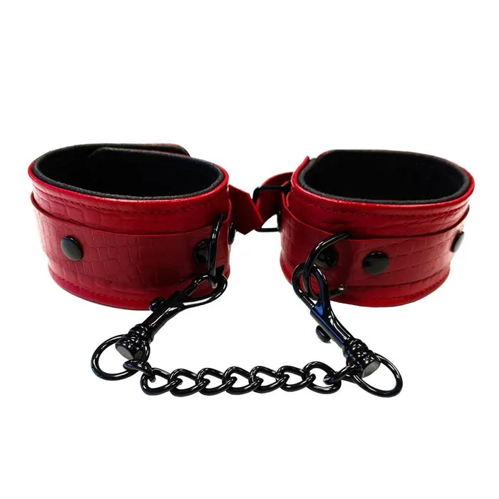 Rouge Garments Leather Croc Print Ankle Cuffs Rouge Garments Restraints