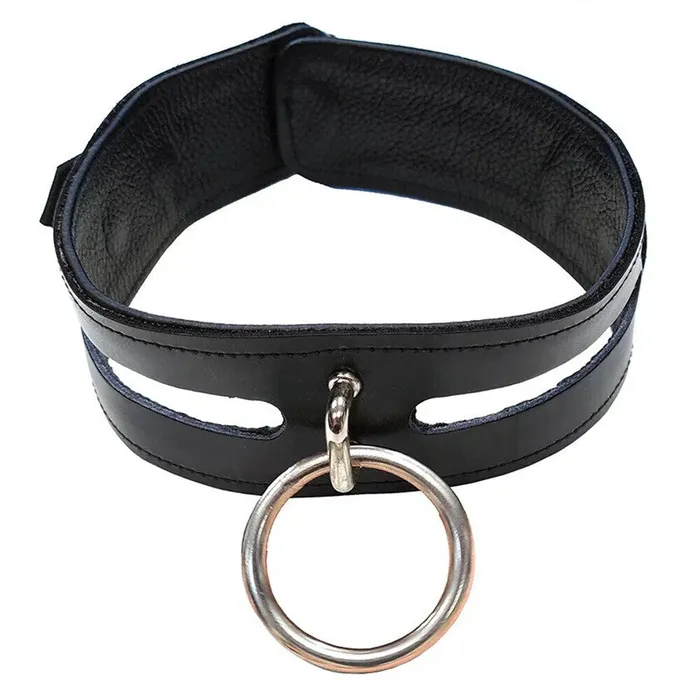 Rouge Garments Leather Fashion Bondage Collar Black Rouge Garments Restraints